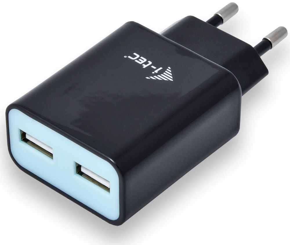 i-tec USB Power 2 Port Netzladegerät 2.4A 110-240V schwarz